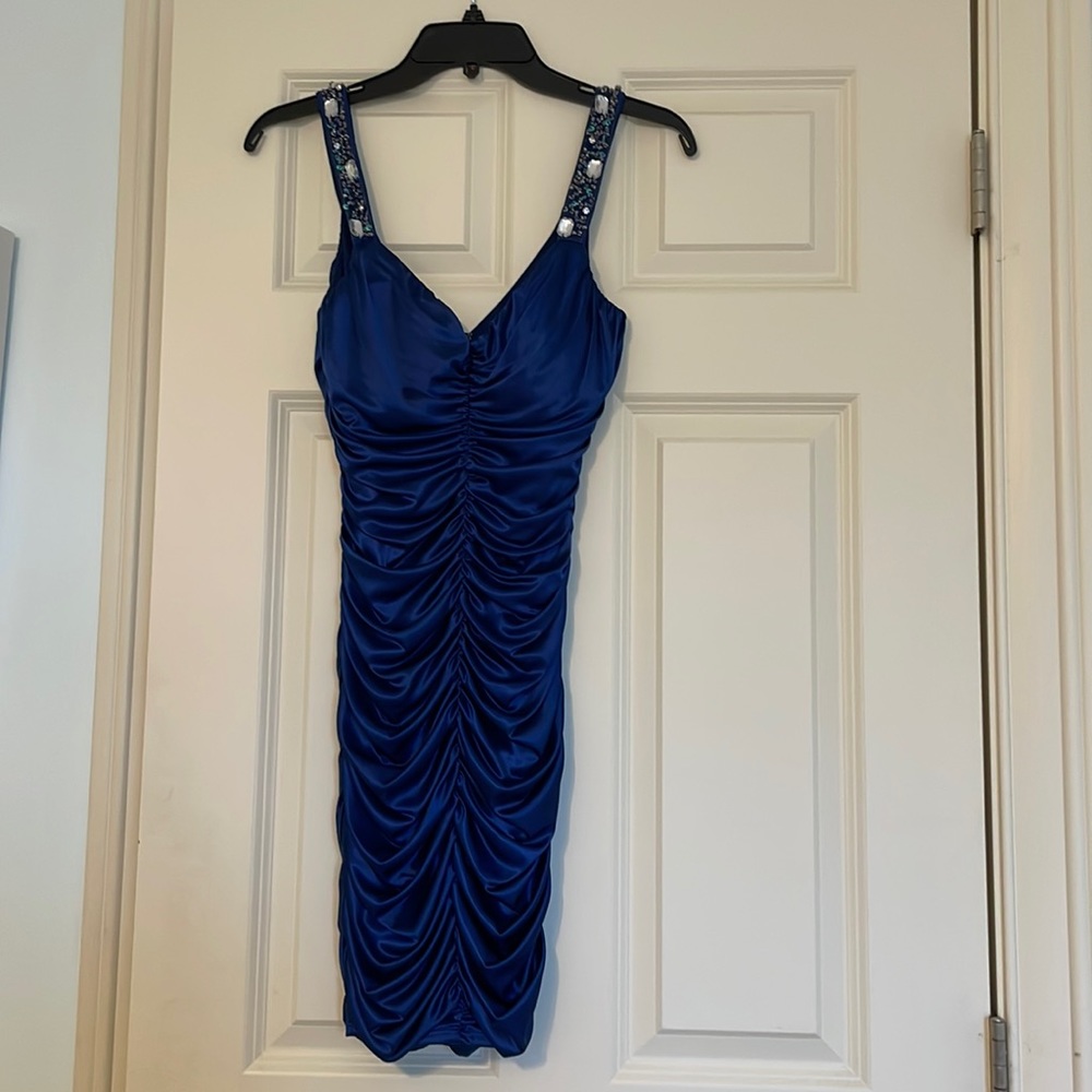 Speechless Blue bodycon dress. Size S. Worn once. a few sequins slightly loose.